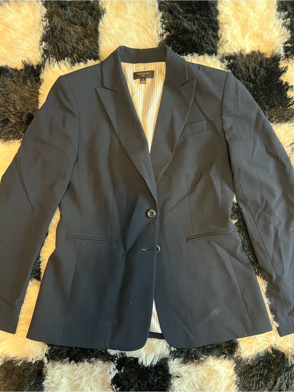 Tahari ASL Navy Women's Tailored Blazer